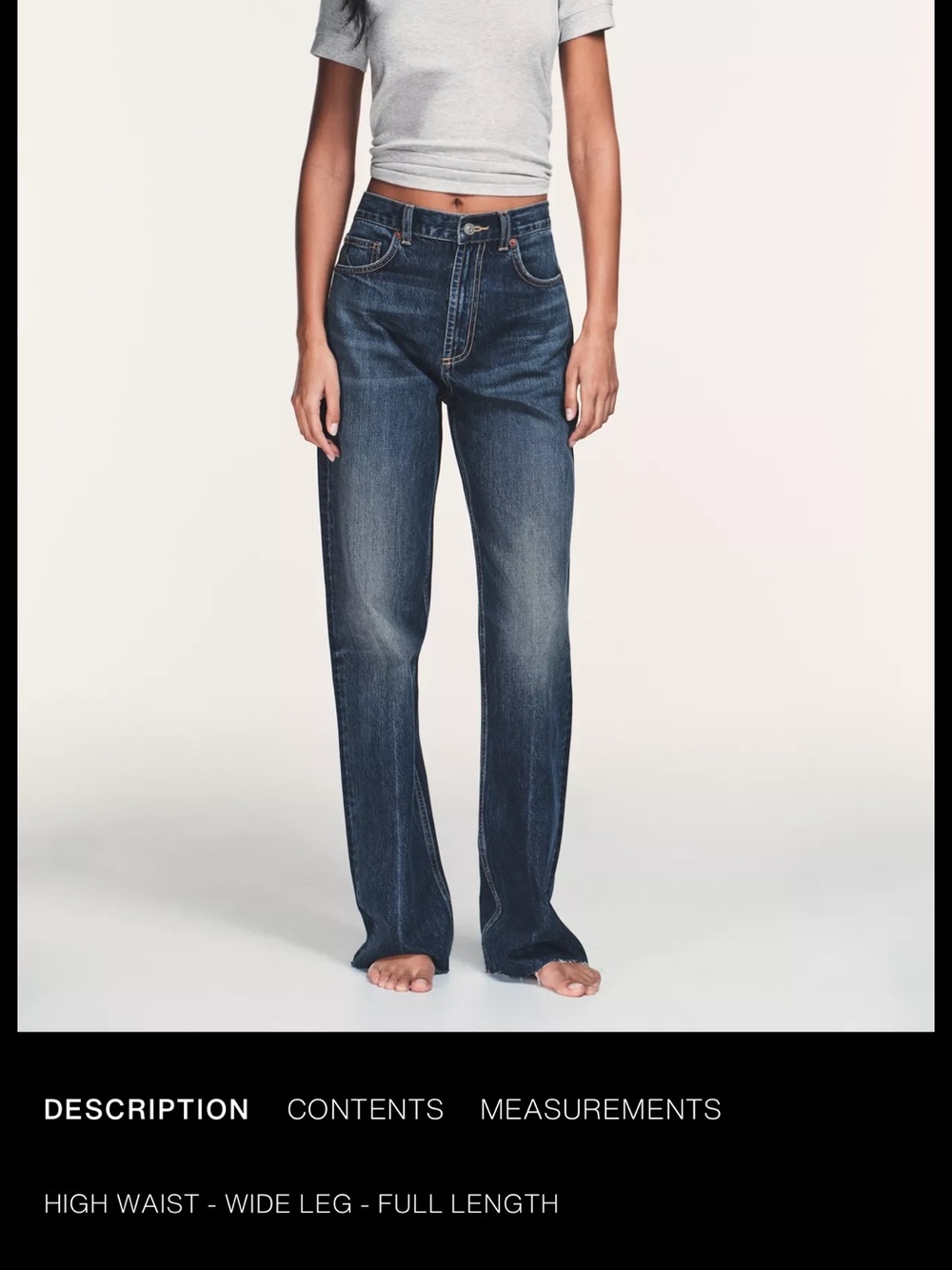 Zara Indigo High-Waist Wide-Leg Jeans